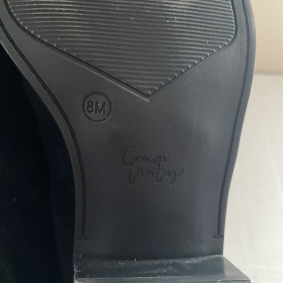 Crown Vintage Tolana Black Suede Animal Print Ankle Booties Size 8 - Picture 10 of 10